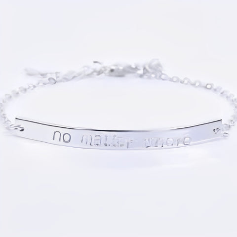 Pure Silver Personalised Bar Bracelet Personalised Name Bracelet Stacking Bracelet