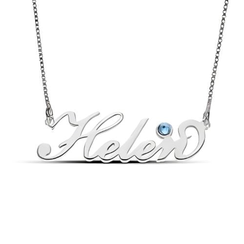 Pure Silver name necklace  Font pendant.