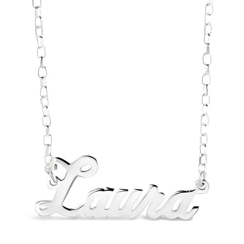 Pure Silver name necklace  Font pendant.