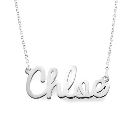 Pure Silver name necklace  Font pendant.