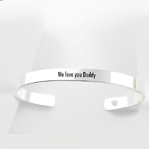 Pure Silver bangle Bracelet Engraved with customized Name or Quote