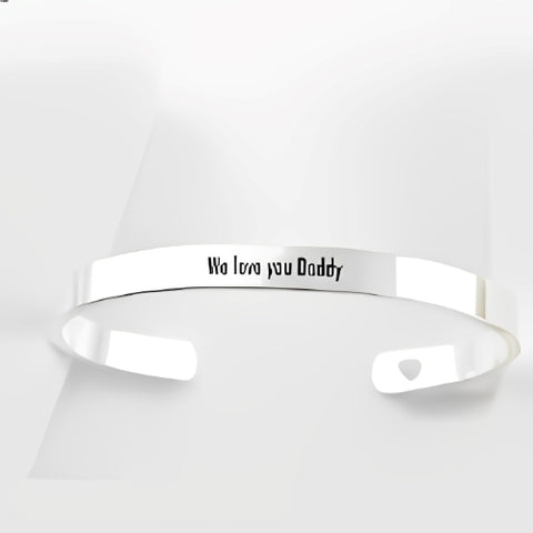 Pure Silver bangle Bracelet Engraved with customized Name or Quote