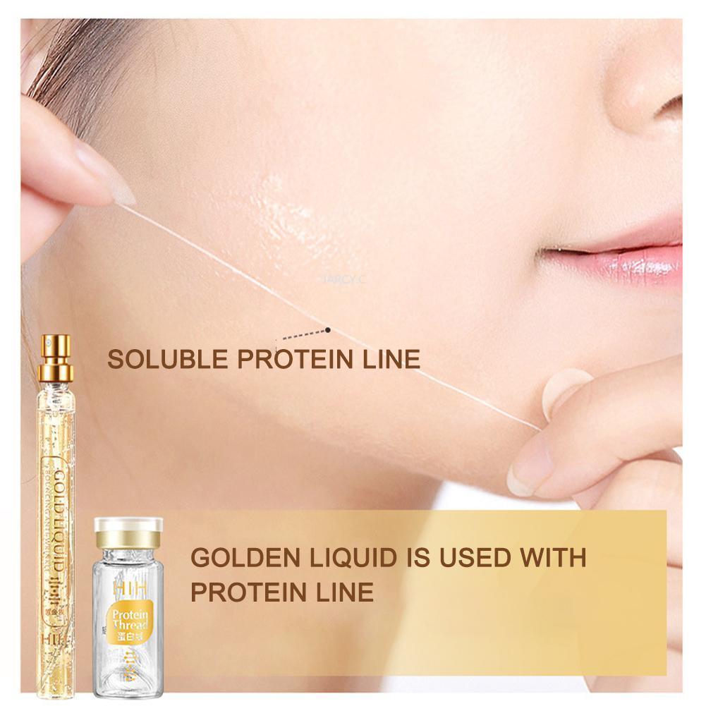 Anti Aging Hyaluronic Acid 24K Gold Active Collagen Facial Essence Protein Thread Serum Skin Care Tool For Firming Moisturizing