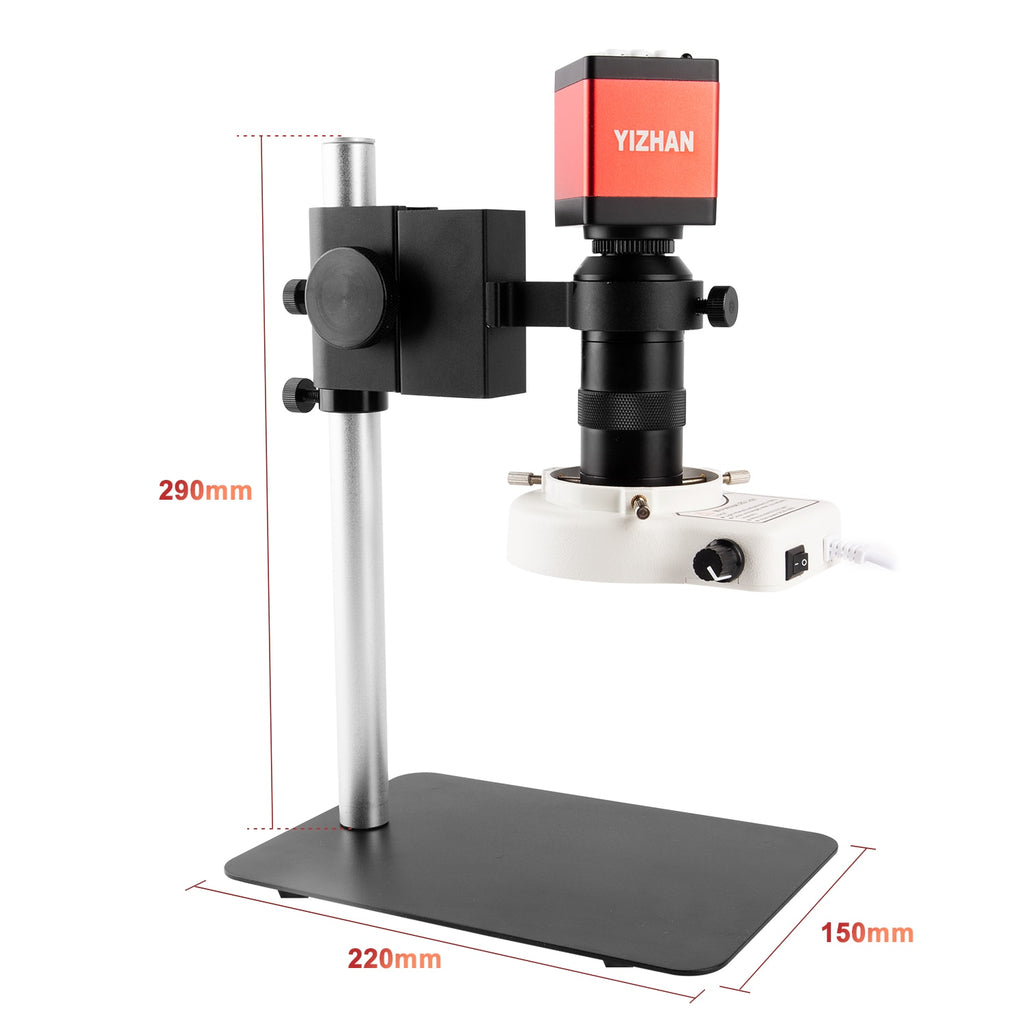 Microscopio Digital HDMI para electrónica, cámara de microscopio VGA de 13MP, lente de montaje opcional 130/150X C, soporte en voladizo para reparación