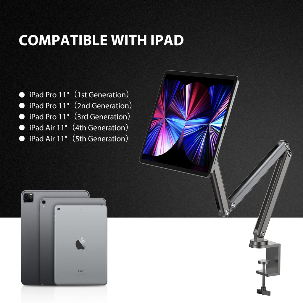 KUXIU Foldable Magnetic Tablet Stand For iPad Pro 11 inch 1st/2nd/3rd, iPad Air 4/5，12.9 inch 3rd/4th/5th 360 Adjustable Holder