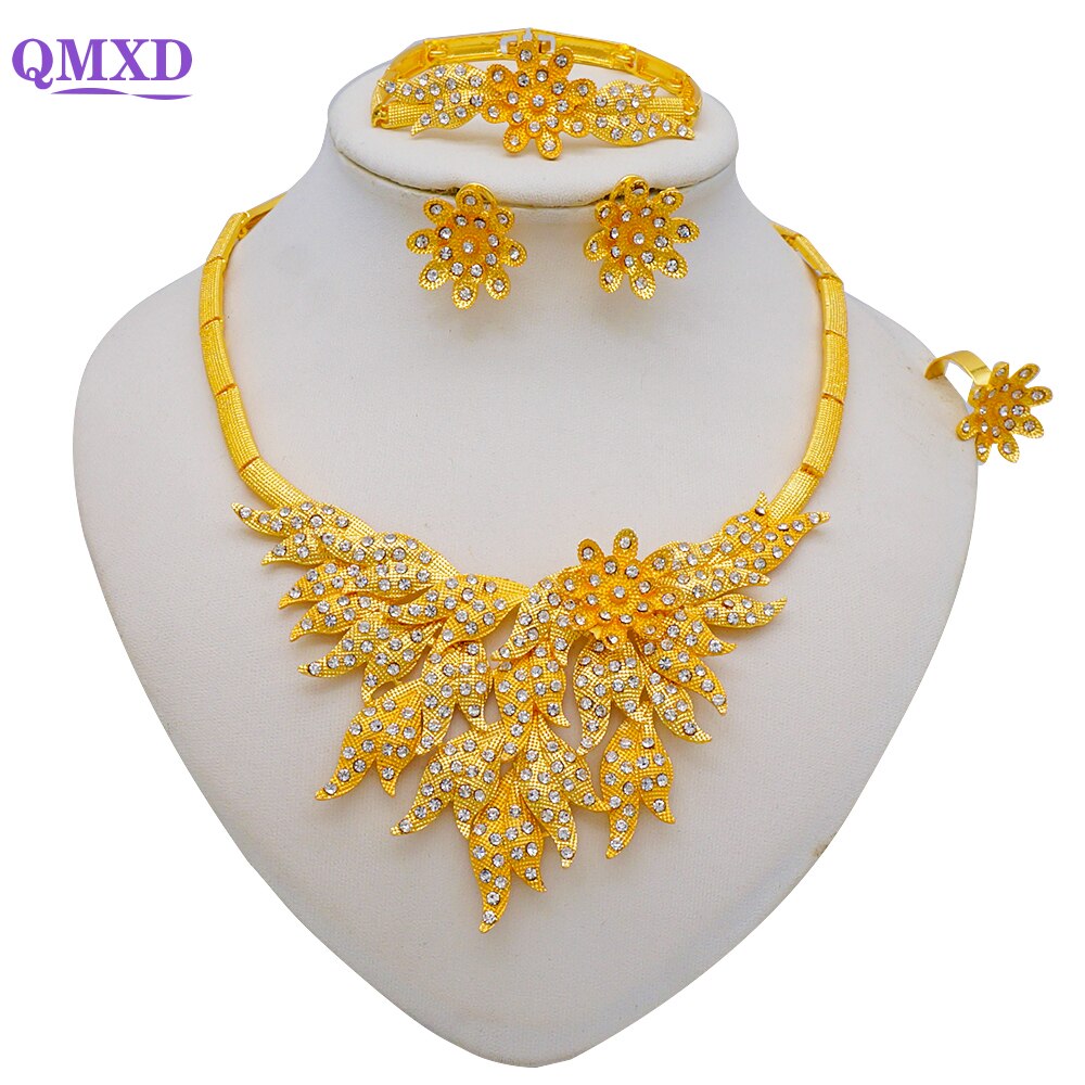 Ethiopian Rope Chain Jewelry Set For Women Ethnic Style Pendant Necklace Bracelet Earring Ring Wedding jewelry sets