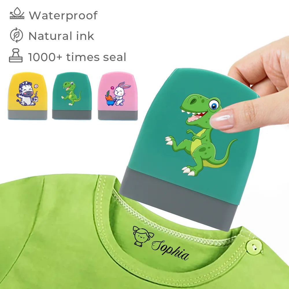 Cartoon Dinosaur Custom Name Stamp For Clothing Personalise For Baby Student Clothes Chapter Children's Seal Cute For Kids