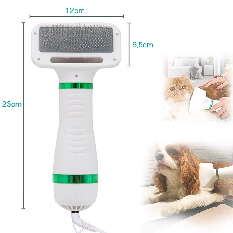 Pet Hair Dryer Portable  2 in 1 Dog Hair Dryer Home Pet Grooming Cat Hair Comb Dog Fur Blower Adjustable Temperature Pet Brush