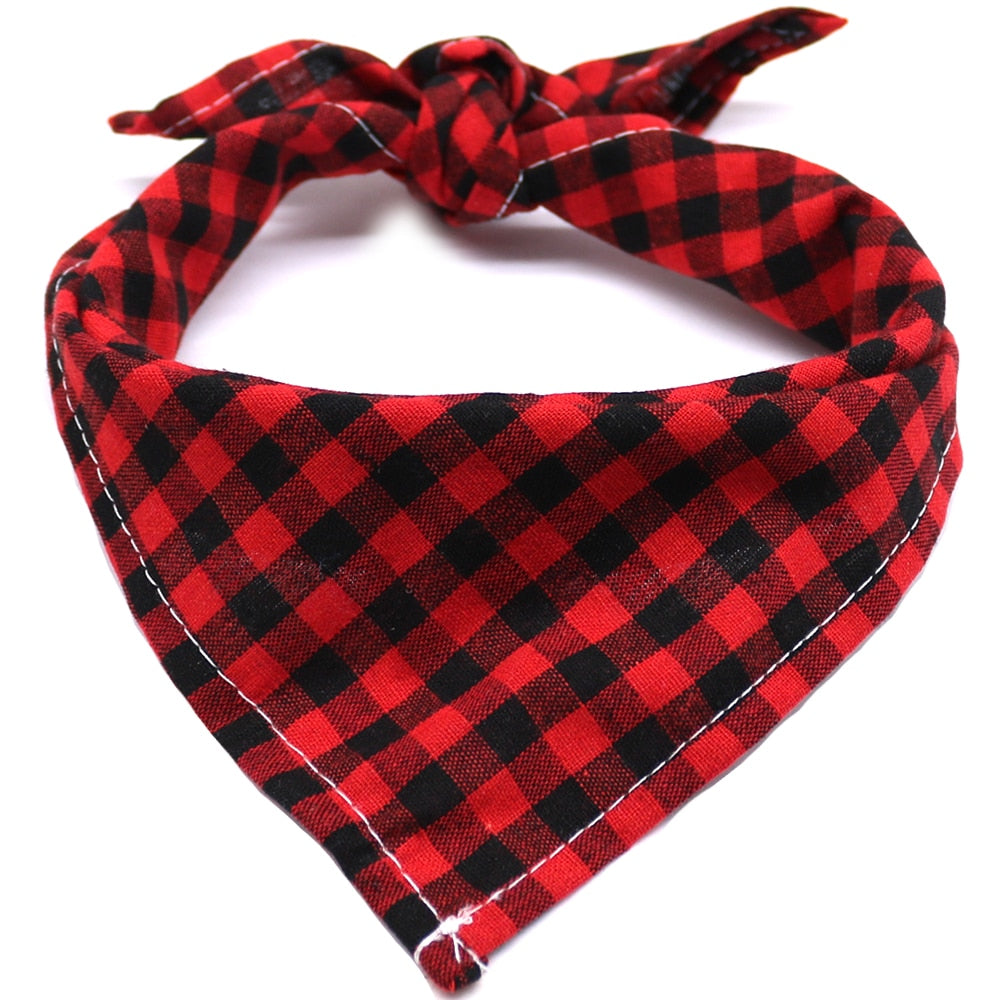 1 Pcs Dog Cat Puppy Bandanas Cotton Plaid Pet Bandana Scarf Bow tie Collar Cat Small Middle Large Dog Grooming Products Dog Bibs