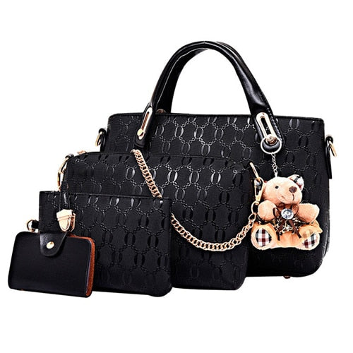 Famous designer  luxury brands women bag set good quality medium women handbag set  new women shoulder bag 4 piece Set