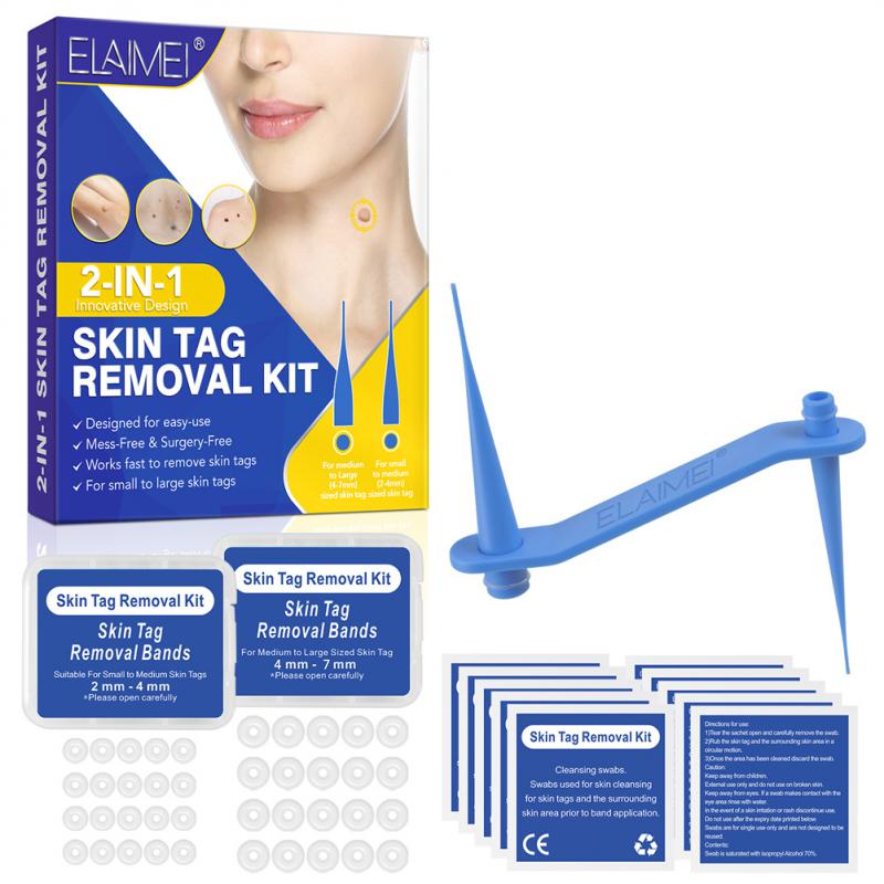 2 In 1 Auto Skin Tag Removal Kit Painless Mole Wart Remover Equipment Micro Skin Tag Treatment Tool Easy To Clean Skin Care Tool