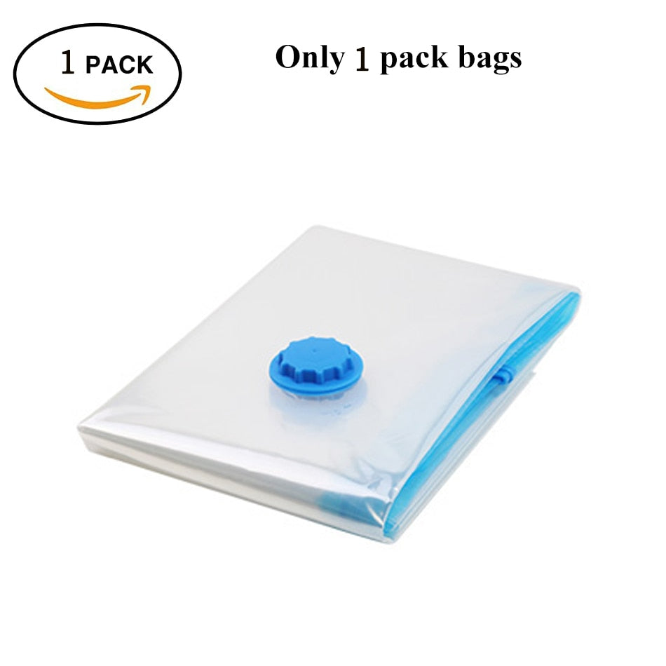 Vacuum Storage Bags With Valve Transparent Folding Compressed Space Saving Travel Seal Packet Organizers for Towel Cloth Blanket