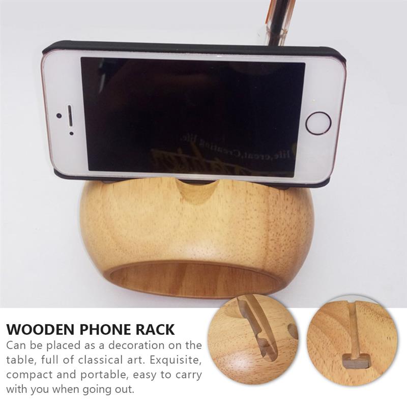 1PCS Wooden Phone Speaker Stand Creative Mobile Phone Rack Polished Loudspeaker