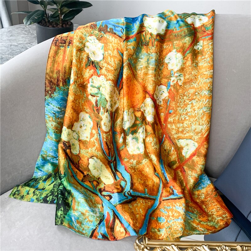 2022 New Design Brand Silk Scarves Summer Women Shawls And Wraps Print Hijabs Scarfs Foulard Femme Pashmina Beach Stoles Luxury