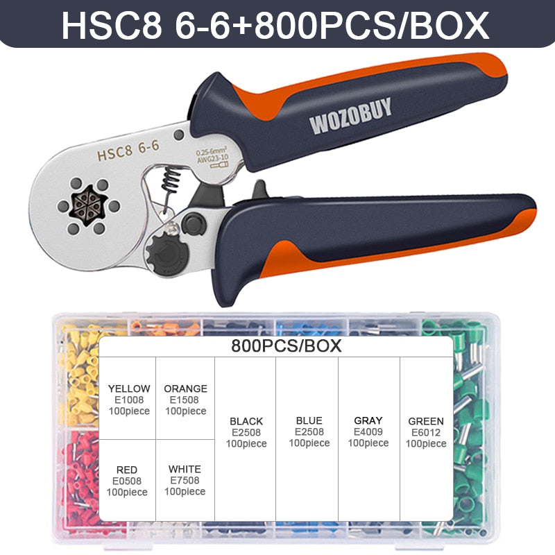 Tubular Terminal Crimping Tools Mini hand Pliers HSC8 6-4 0.25-10mm² 23-7AWG 6-6 0.25-6mm² High Precision Clamp Sets