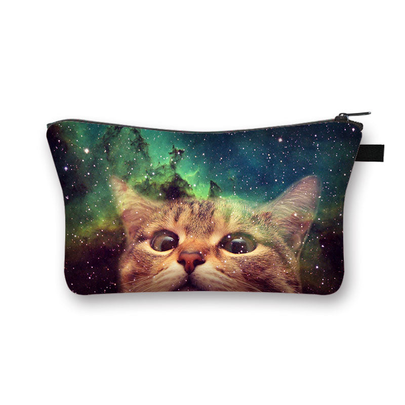 Cute Cat Print Cosmetic Case Women Makeup Bags Cartoon Kitten Cosmetic Bags Ladies Travel Storage Bag Girls Make Up Organizers