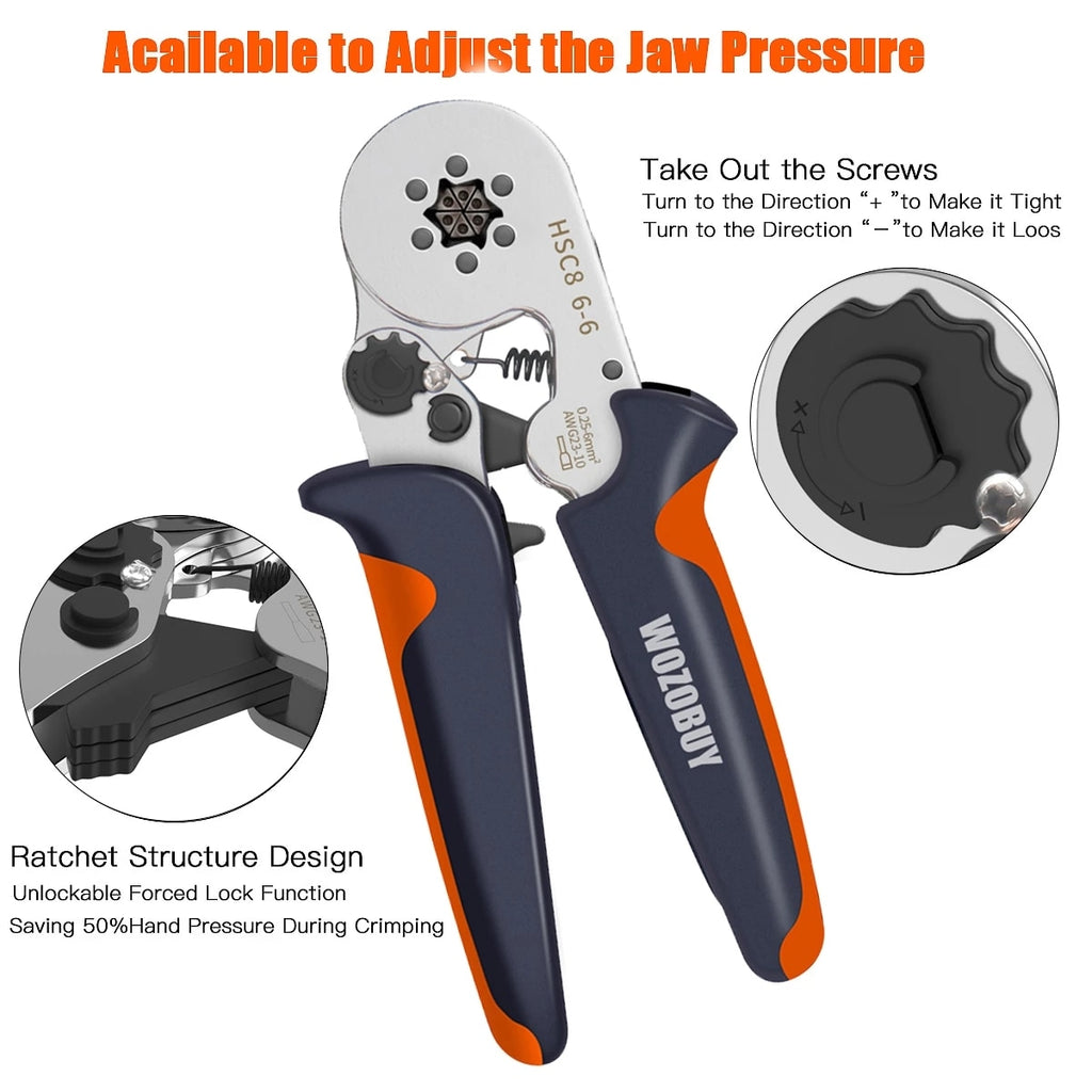 Tubular Terminal Crimping Tools Mini hand Pliers HSC8 6-4 0.25-10mm² 23-7AWG 6-6 0.25-6mm² High Precision Clamp Sets