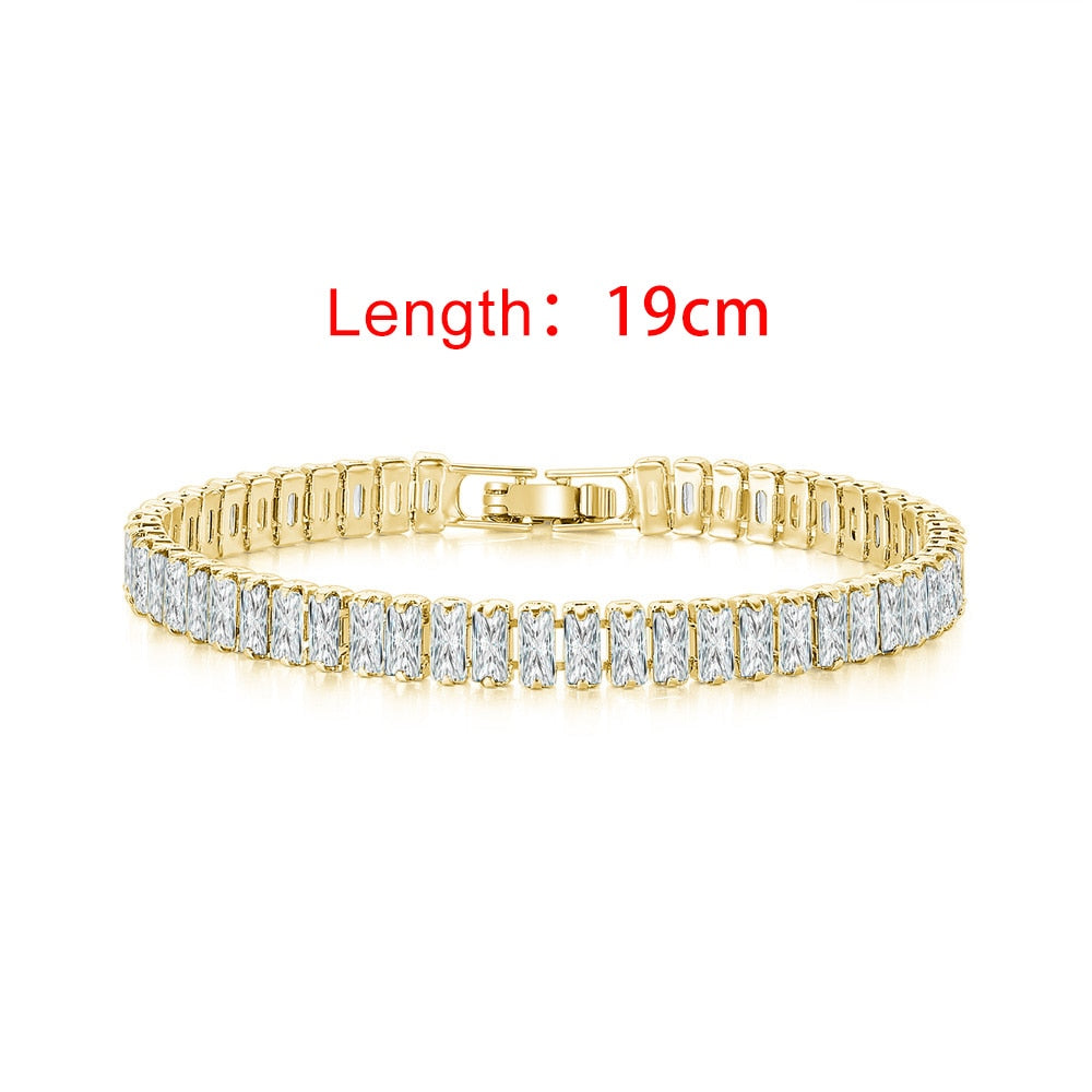 Iced Out Zircon Tennis Bracelet For Women Luxury Crystal Bracelets Men&#39;s Hand Chain Hippie Trendy Accessories Jewelry Gifts H167