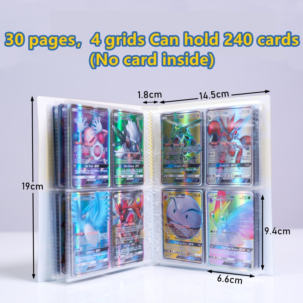 Pokemon Album Cards Book Map Letter Holder Binder Cartoon TAKARA TOMY New Anime 240PCS VMAX GX EX Collection Folder Kid Toy Gift