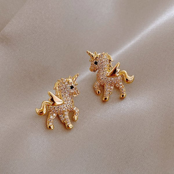 New Trendy Moon Dangle Earrings For Women Temperament Pearl Cherry Cat Rhinestone Pendant Earring Girl Party Jewelry Gift