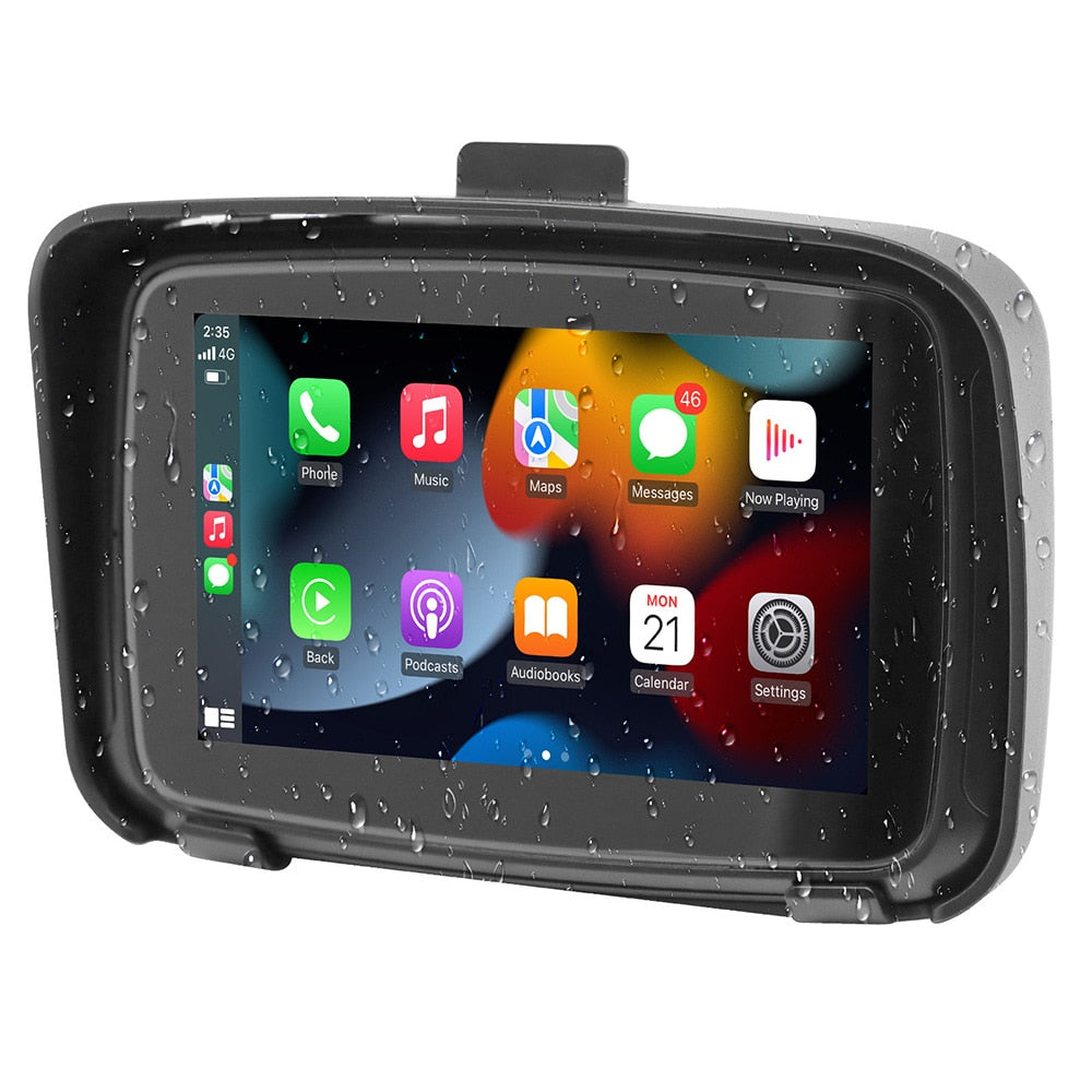 5 Inch Portable GPS Navigation Motorcycle Waterproof Carplay Display Motorcycle Wireless Android Auto IPX7 GPS Screen Apple