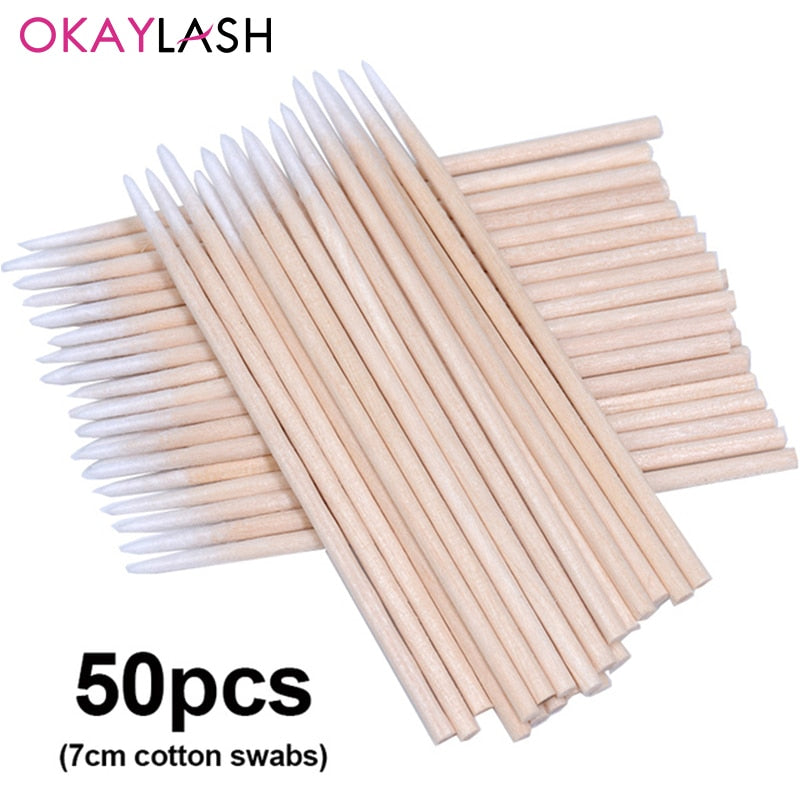 OKAYLASH 50pcs/lot Black Handle Reusable Gel Liner Nail Art Brushes Painting Pen Beauty Makup Tools