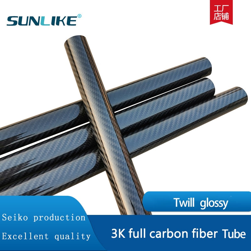 2PC Twill Glossy Carbon Fiber Tube Pipe Drone Accessories   OD4mm8mm12mm20mm30mm40mm50mm Length 500mm Factory  CNC Cutting