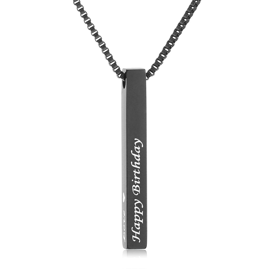3d Bar Personalized Engraving Custom Jewelry Stainless Steel Name Necklaces &amp; Pendants Women/Men Mother&#39;s Day Gift fathers day Valentines Dayva
