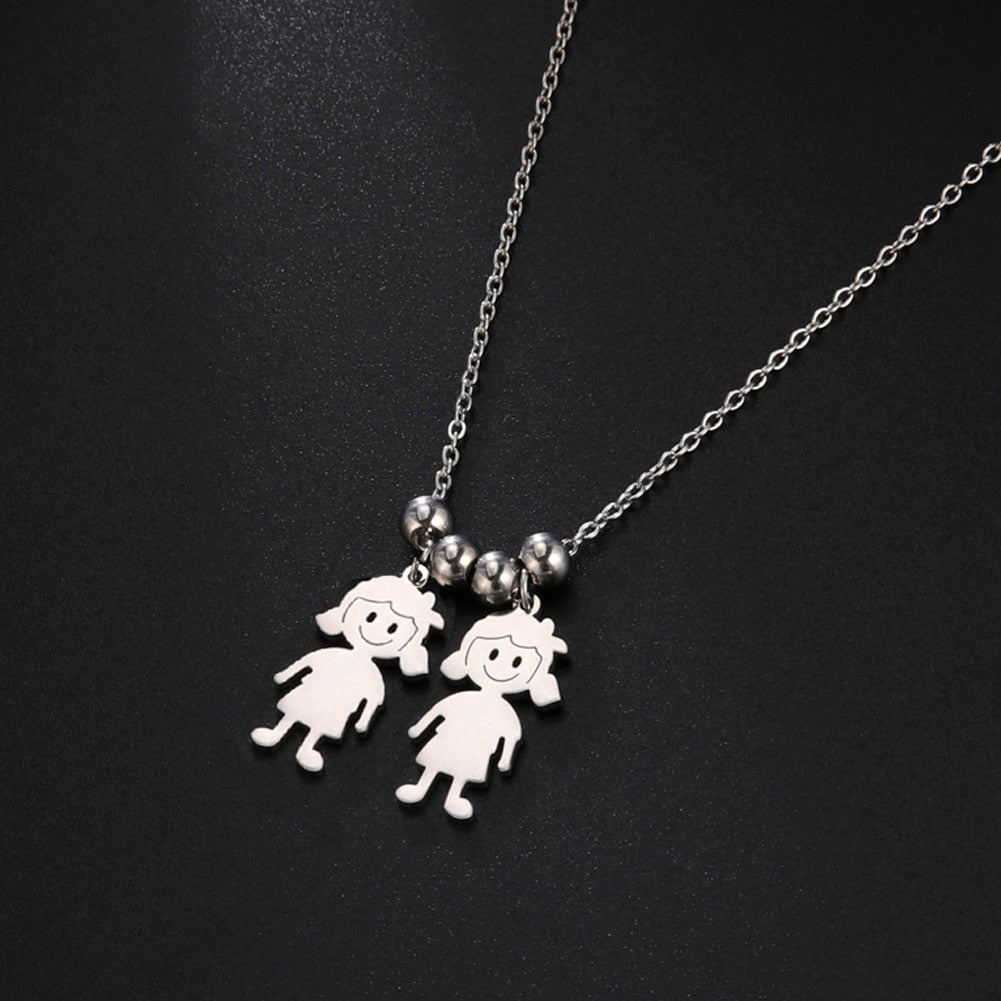 Personalized Necklace Child Kid Mother Mom Custom Product Name Chain Family Boy Girl Gift For Women Man Stainless Steel Jewelry