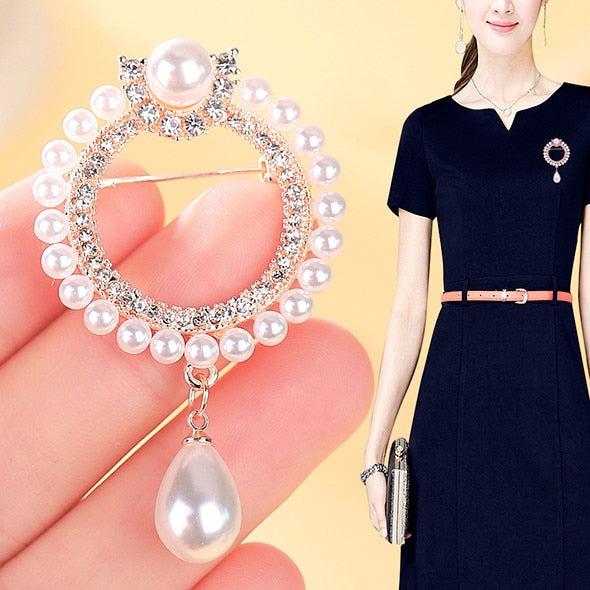 New 2021 Factory Direct Korean-Style Elegant Crystal All-match Brooch Gift Fashion Alloy Accessory Women&#39;s Corsage