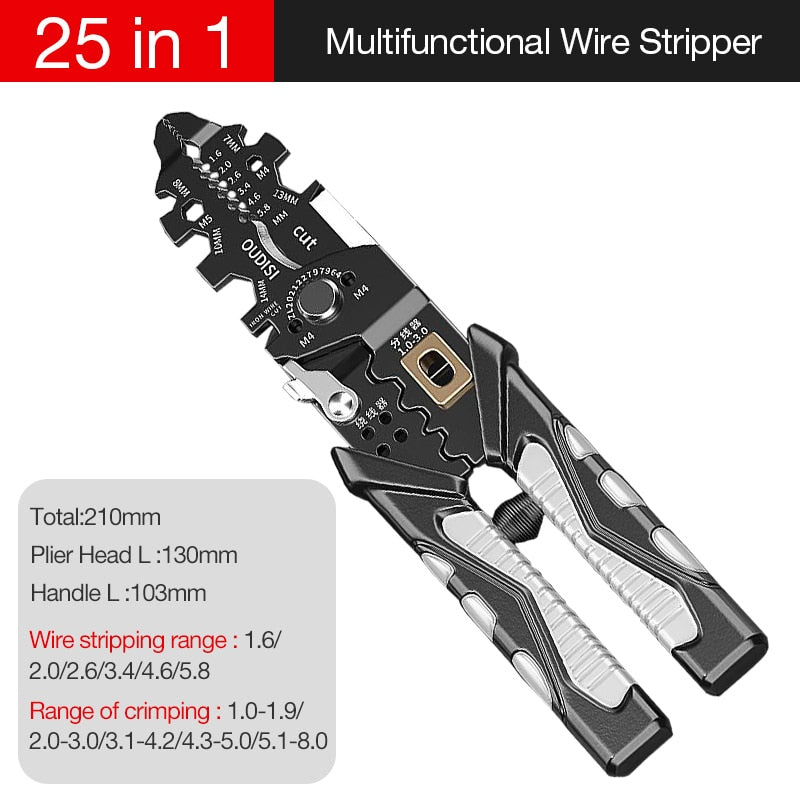 25 in1 Wire Stripper Puller Multifunctional Electrician Wire Stripper Household Network Cable Wire Stripper Electrician Tool