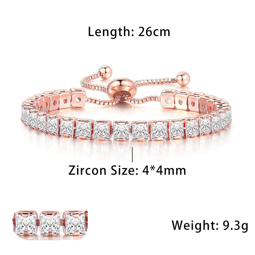 Fashionable Zircon Tennis Bracelets for Women Dazzling Various Shape Crystal Chain on Hand Trend Sexy Party Accessories Jewelry