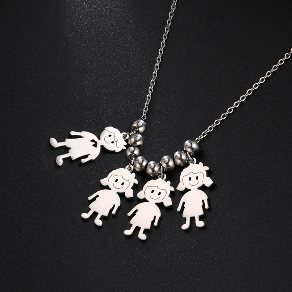 Personalized Necklace Child Kid Mother Mom Custom Product Name Chain Family Boy Girl Gift For Women Man Stainless Steel Jewelry