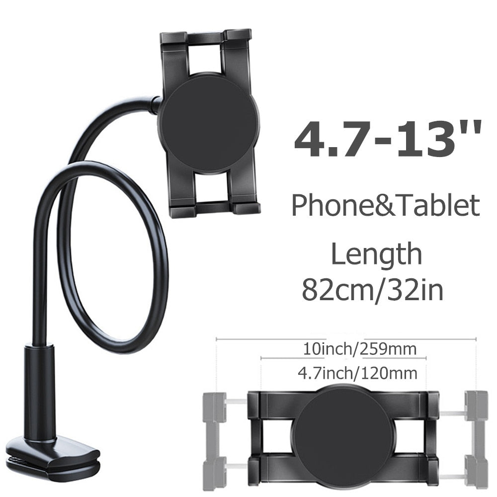 Flexible Long Arm Tablet Stand Holder for iPad Air Pro Mini Galaxy Tab Xiaomi Lenovo 4.7-11" Clip Mount Bed Tablet Phone Holder