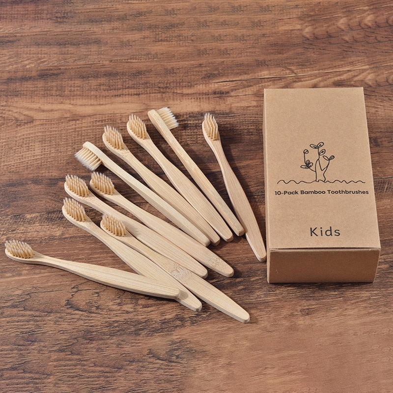 New Design Mixed Color Bamboo Toothbrush Eco Friendly Wooden Tooth Brush Soft Bristle Tip Charcoal Adults Oral Care Toothbrush