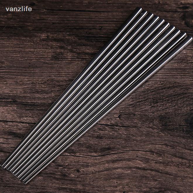 5 pairs/vanzlife food stainless steel chinese chopstick for sushi household children's Chopstick holder Kitchen metal chopsticks