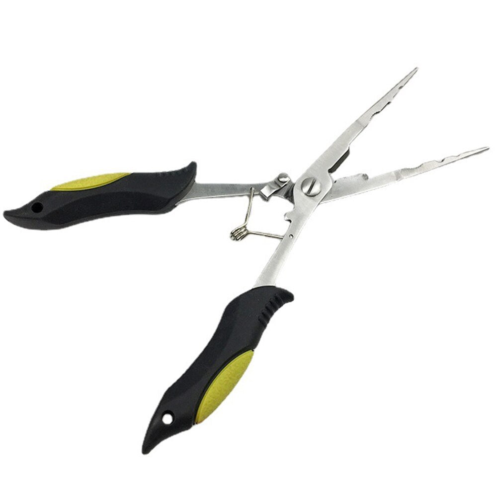 Multi-functional Luya Pliers Stainless Steel Fishing Pliers Fishing Accessories Fish Mouth Pliers Hook with Rubber Handle