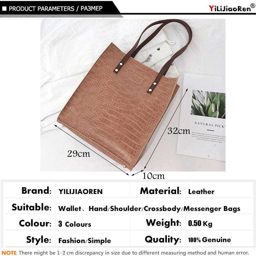 Fashion Crocodile Pattern Women Handbag Leather Ladies Hand Bags Luxury Handbags Women Bags Designer shoulder bag for women