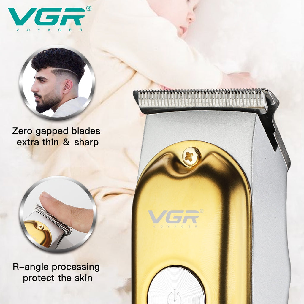 VGR Hair Clipper Mini Hair Trimmer Professional Beard Trimmer Rechargeable Cordless Electric T-Blade Zero Cutting Machine V-290