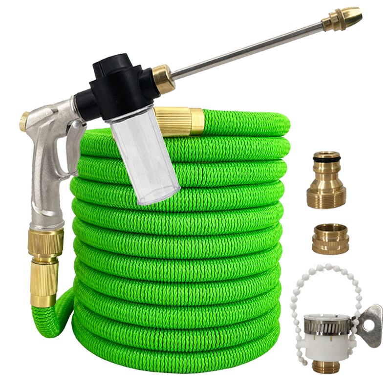 New Water Gun Garden Hose Retractable Magic Hose EU High Pressure Car Wash Hose With Metal Spray Gun Outdoor Garden Watering