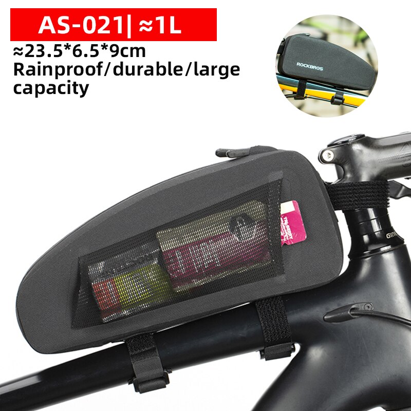 ROCKBROS Cycling Bike Bicycle Top Front Tube Bag Waterproof Frame Bag Big Capacity MTB Bicycle Pannier Case Bike Accessories