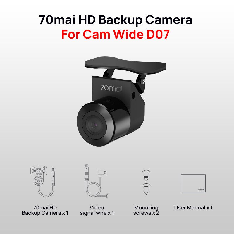 70mai HD CAM &Night Vision Cam for 70mai Car DVR Wide Rearview Stream Media Dash Cam Only for D07