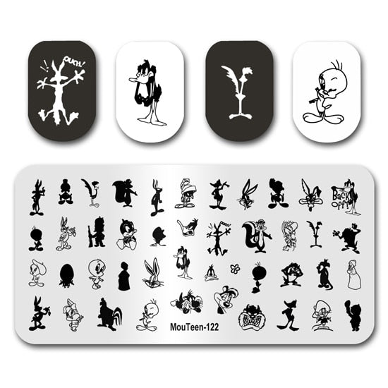 Nail Stamping MouTeen148 Cartoon Big Size Head Disney Nail Plates Stamp King Manicure Set For Nail Art Stamping