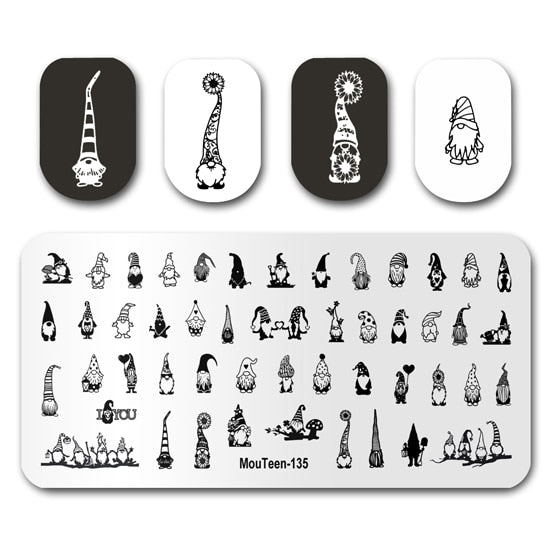 Nail Stamping MouTeen148 Cartoon Big Size Head Disney Nail Plates Stamp King Manicure Set For Nail Art Stamping