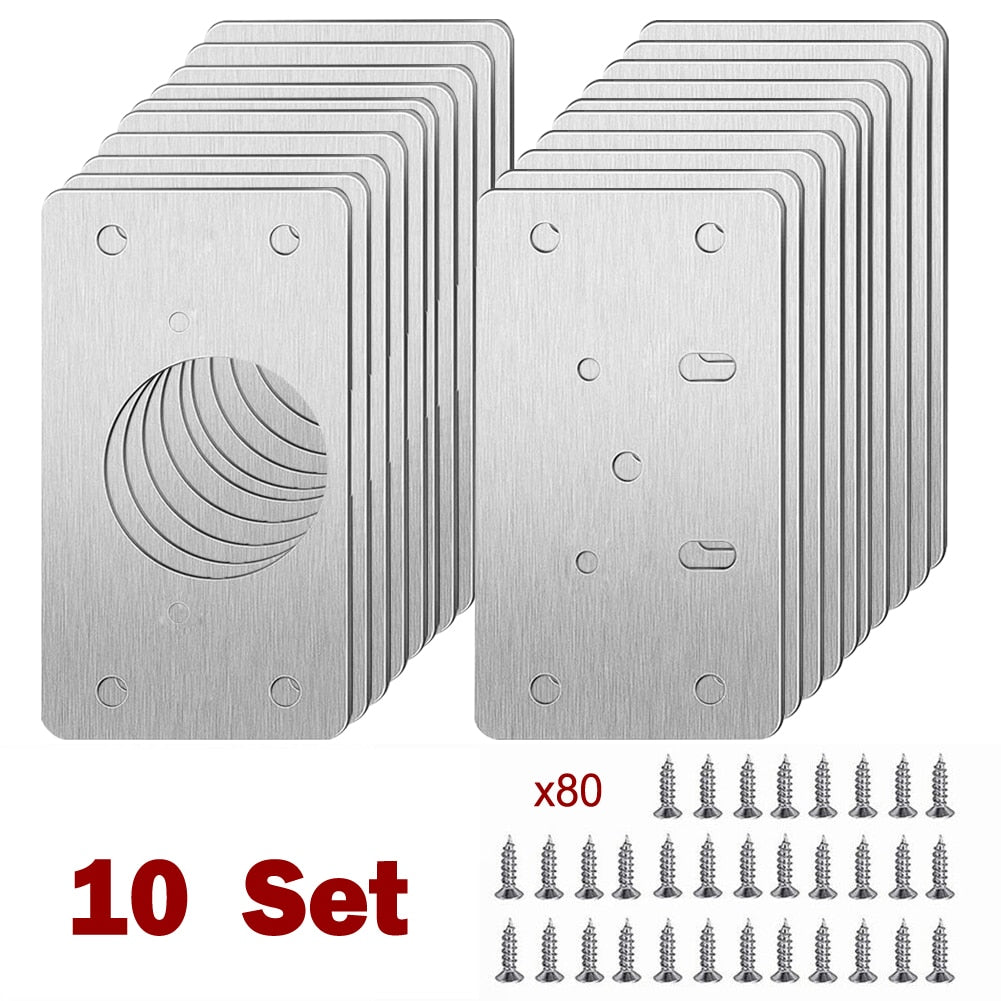 2/4/10/20pcs Stainless Steel Hinge Repair Plate For Cabinet Furniture Hinges Mounting Tool Kitchen Cupboard Door Fixing Plate