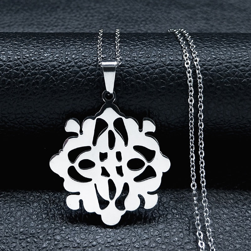 Fashion Heart Tree of Life Stainless Steel Statement Necklace for Women Silver Color Necklaces Jewelry collares  N4205S01