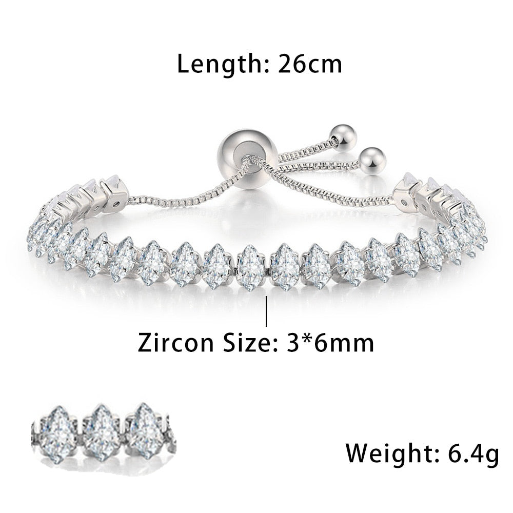 Fashionable Zircon Tennis Bracelets for Women Dazzling Various Shape Crystal Chain on Hand Trend Sexy Party Accessories Jewelry