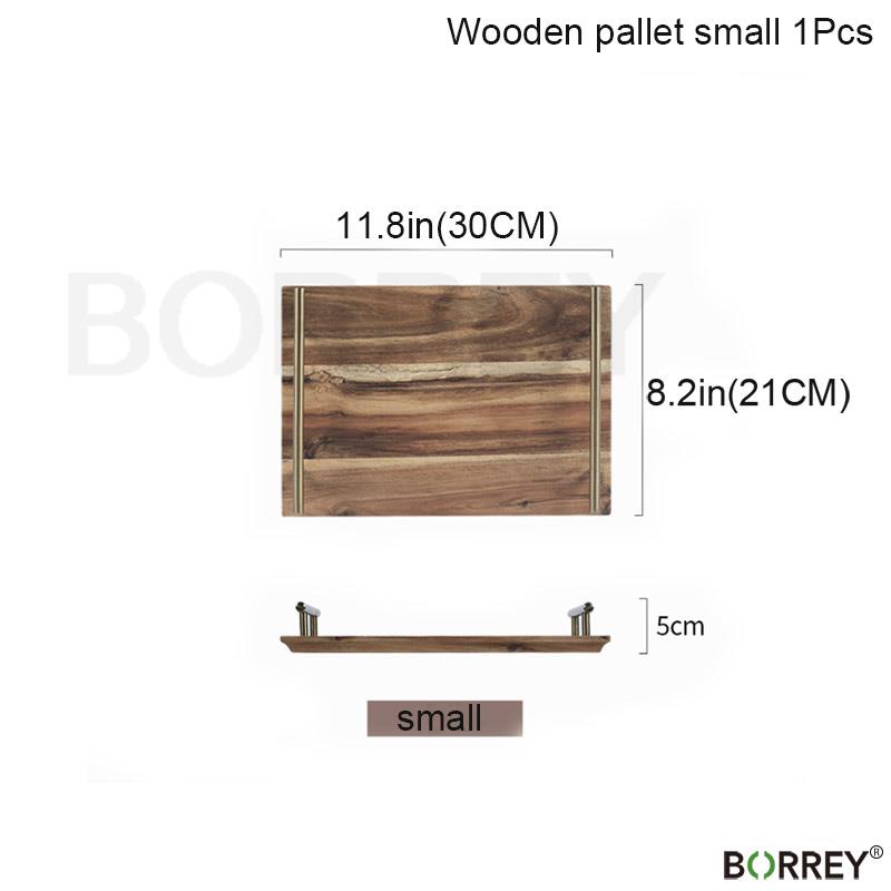 BORREY Wood Steak Plate Square Acacia Wood Food Serving Plate Japanese Sushi Wood Tray Plate Tea Tray Kitchen Wooden Dinnerware