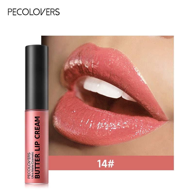 PECOLOVERS Lip Makeup 10 Color Silky Vitamin E Butter Lip Ceram Lipgloss