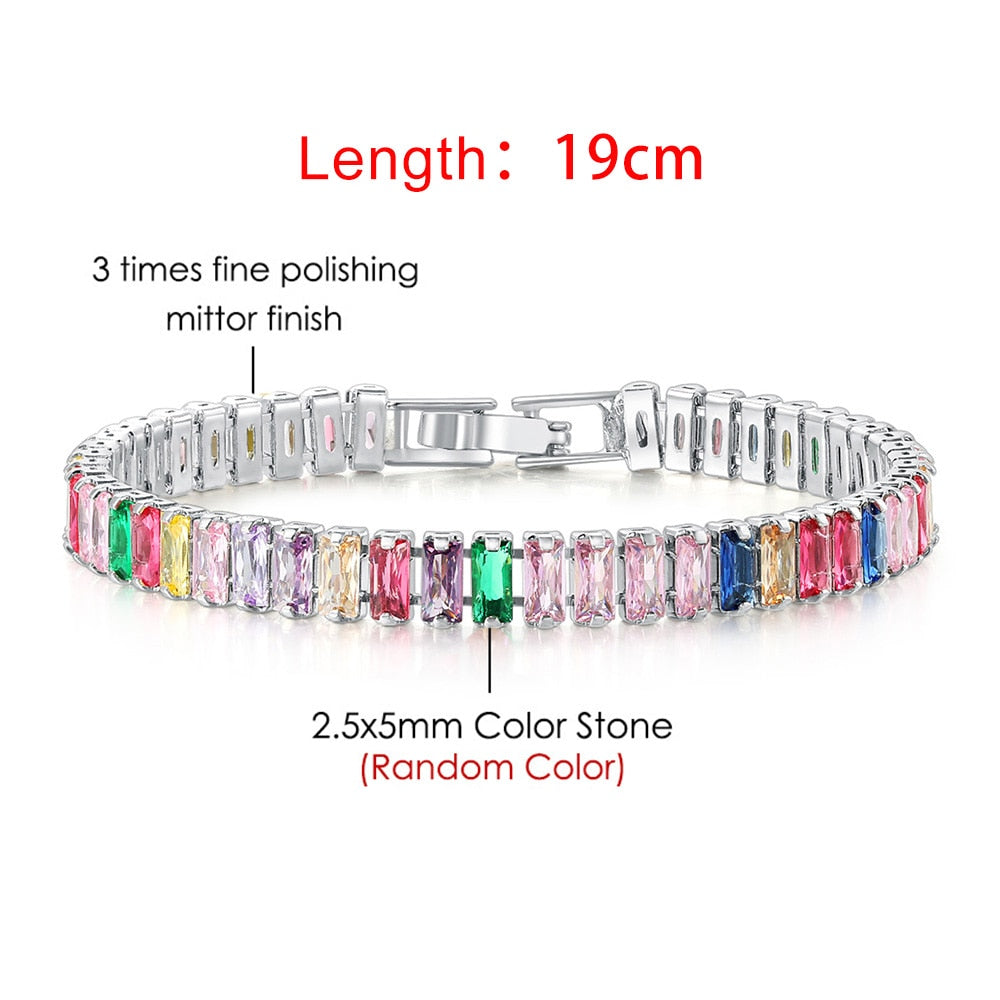 Iced Out Zircon Tennis Bracelet For Women Luxury Crystal Bracelets Men&#39;s Hand Chain Hippie Trendy Accessories Jewelry Gifts H167